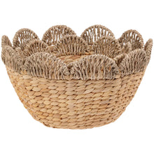 Load image into Gallery viewer, Handwoven seagrass bowl with scalloped rim. 