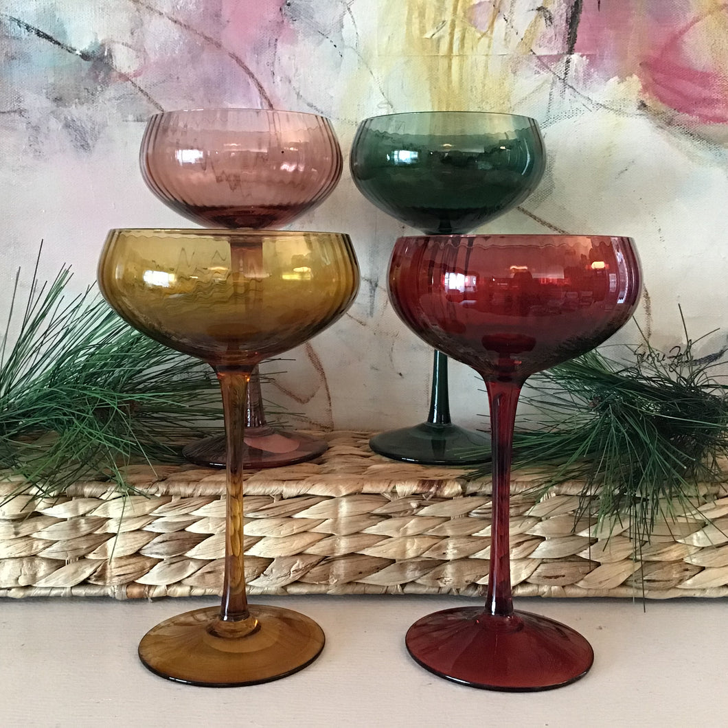 Colored Champagne Glasses (Set of 4)