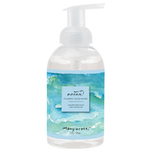 Load image into Gallery viewer, Mangiacotti Ocean foaming hand wash in clear pump bottle with blue and green watercolor ocean design label on white background. 