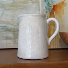 Load image into Gallery viewer, White Crackle Glazed Terracotta Pitcher | Two Styles