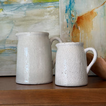 Load image into Gallery viewer, White Crackle Glazed Terracotta Pitcher | Two Styles