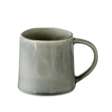 Load image into Gallery viewer, Hudson ceramic mug with reactive glaze slate finish and organic shape with curved handle, displayed on a white background.