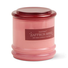 Load image into Gallery viewer, Stackable soy candle in reusable pink container with dusty rose lid and label, shown on a white background. 