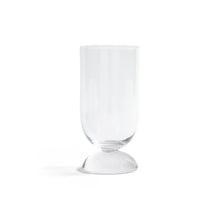 Load image into Gallery viewer, Zodax Madrid highball glass with rounded half-dome base in clear glass, displayed on white background. 