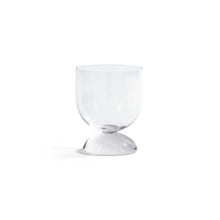 Load image into Gallery viewer, Zodax Madrid short tumbler with rounded half-dome base in clear glass, displayed on white background. 