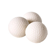 Load image into Gallery viewer, Golf Ball Soaps, three cream-colored golf ball-shaped soaps with dimple texture, displayed grouped together against a white background. 
