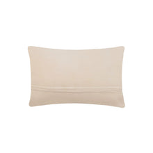 Load image into Gallery viewer, Surf Hook Pillow, back view of rectangular  throw pillow with a solid cream velvet backing with a hidden zipper closure, shown against a white background. 