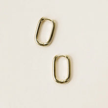 Load image into Gallery viewer, Gold Rectangular Hoop Earrings