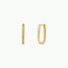 Load image into Gallery viewer, Gold Rectangular Hoop Earrings