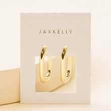 Load image into Gallery viewer, Gold Rectangular Hoop Earrings
