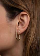 Load image into Gallery viewer, Gold Rectangular Hoop Earrings