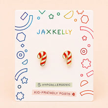 Load image into Gallery viewer, Candy Cane Enamel Earrings