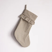 Load image into Gallery viewer, Olive Gingham Holiday Stocking