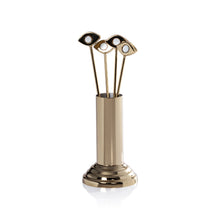 Load image into Gallery viewer, ZODAX Evil Eye Set of 4 Cocktail Picks with Stand