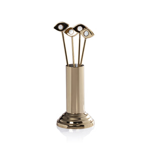 ZODAX Evil Eye Set of 4 Cocktail Picks with Stand available at Bench Home
