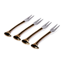 Load image into Gallery viewer, ZODAX Sable Set of 4 Cheese and Cocktail Forks - Gold
