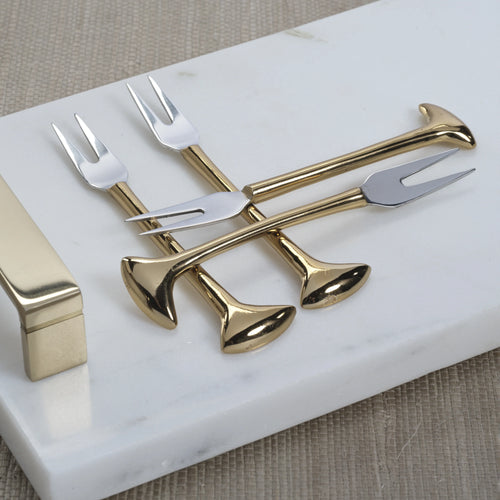 ZODAX Sable Set of 4 Cheese and Cocktail Forks - Gold