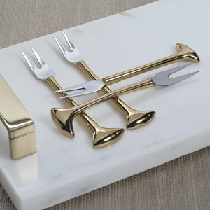 ZODAX Sable Set of 4 Cheese and Cocktail Forks - Gold available at Bench Home