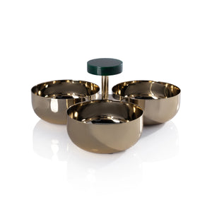 ZODAX Spiga Condiment Set - Gold with Green Accent available at Bench Home