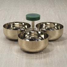 Load image into Gallery viewer, ZODAX Spiga Condiment Set - Gold with Green Accent