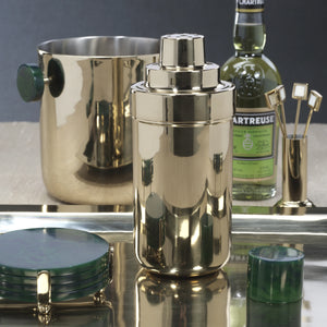 ZODAX Spiga Cocktail Shaker - Gold with Green Accent available at Bench Home