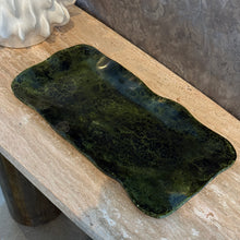 Load image into Gallery viewer, Green Resin Malachite Long Rectangular Tray
