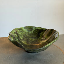 Load image into Gallery viewer, Large Green Resin Malachite Oval Bowl