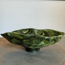Load image into Gallery viewer, Large Green Resin Malachite Oval Bowl