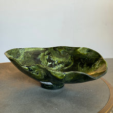 Load image into Gallery viewer, Large Green Resin Malachite Oval Bowl