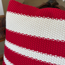 Load image into Gallery viewer, Red Hand Knit Braided Pillow