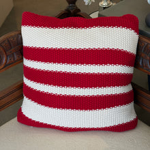 Load image into Gallery viewer, Red Hand Knit Braided Pillow