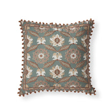 Load image into Gallery viewer, Floral Embroidered Square Pillow
