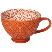 Load image into Gallery viewer, Copper Leaves Stamped Latte Mug