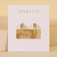 Load image into Gallery viewer, Double Champagne Hoop Earrings