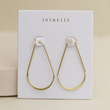 Load image into Gallery viewer, Gold Long Oval Hoop