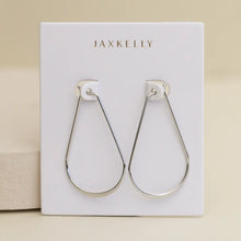 Load image into Gallery viewer, Silver Long Oval Hoop