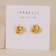 Load image into Gallery viewer, Petite Gold Knot Earrings