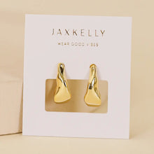 Load image into Gallery viewer, Small Ripple Gold Hoop Earrings