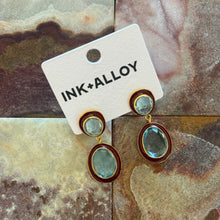 Load image into Gallery viewer, Elaine Enamel Drop Maroon Earrings