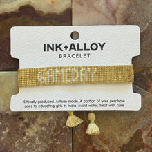 Load image into Gallery viewer, Game Day Gold Adjustable Beaded Bracelet