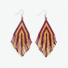 Load image into Gallery viewer, Haley Game Day Stacked Triangle Beaded Fringe Earrings