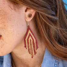 Load image into Gallery viewer, Haley Game Day Stacked Triangle Beaded Fringe Earrings