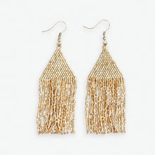 Load image into Gallery viewer, Lexie Gold Beaded Fringe Earrings