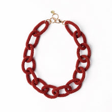 Load image into Gallery viewer, Jenna Rust Chain Link Beaded Necklace