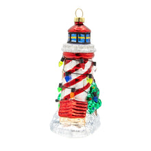 Load image into Gallery viewer, Christmas Lighthouse Ornament
