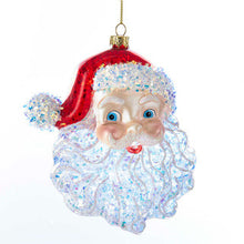 Load image into Gallery viewer, Glass Santa Head Ornament