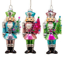 Load image into Gallery viewer, Glass Nutcracker With Sisal Tree Ornament | Three Styles