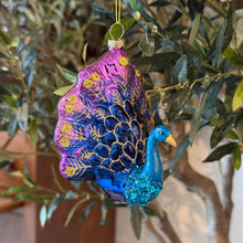 Load image into Gallery viewer, Glass Peacock Ornament | Two Styles