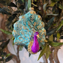 Load image into Gallery viewer, Glass Peacock Ornament | Two Styles