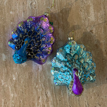 Load image into Gallery viewer, Glass Peacock Ornament | Two Styles